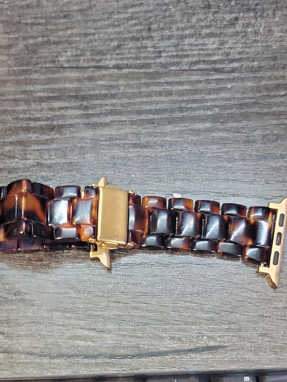 **SOLD Tortoiseshell Apple Watch Acrylic Watch Band with Gold Hardware - Women's